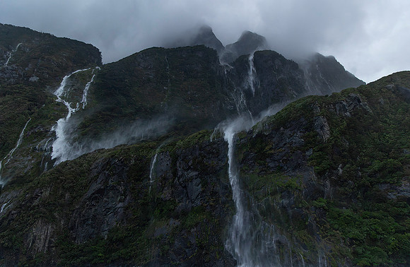 Waterfalls Milford Sound